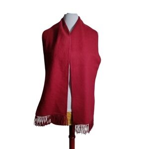 Lanart Alpaca Winter Scarf Red‎  Fringen Rectangle